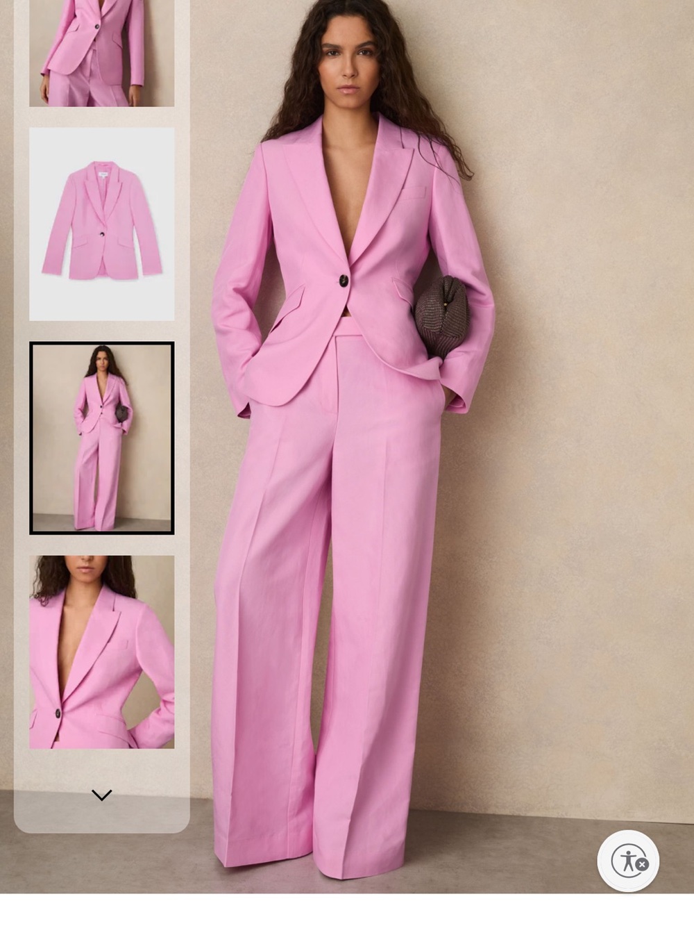 REISS one of a kind embroidered bubblegum pink blazer